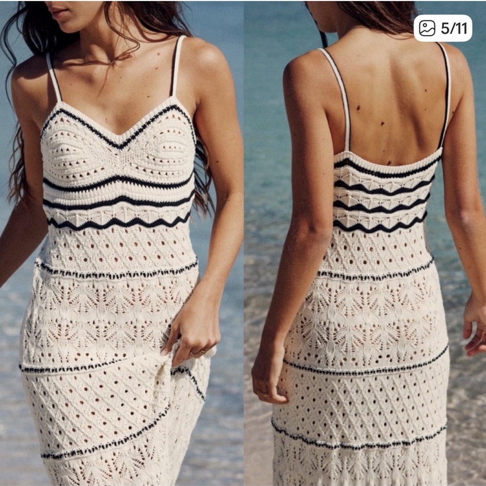 Zara crochet maxi dress
